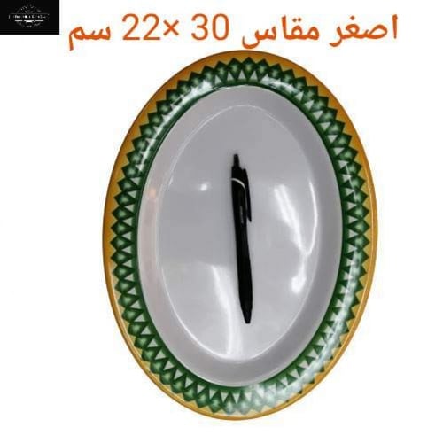 سرويس ميلامين أخضر نقشة غضار