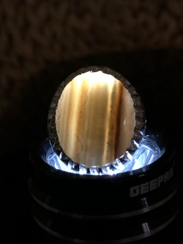 خاتم الفضة عقيق يمني مُجزع طولي مميز ونادر صياغة ح...