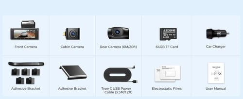 داش كام 3 كاميرات AZDOME M550 max