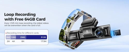 داش كام 3 كاميرات AZDOME M550 max