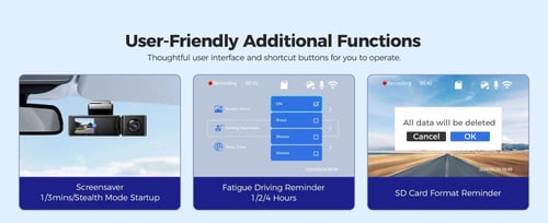 داش كام 3 كاميرات AZDOME M550 max
