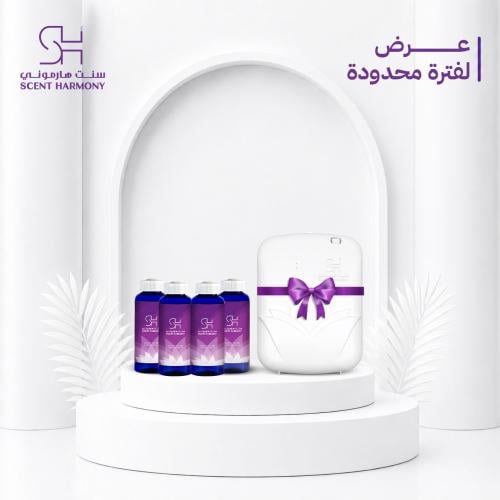 باقة 4 عطور 450 مل + هديه جهاز يغطي الى 500 متر³