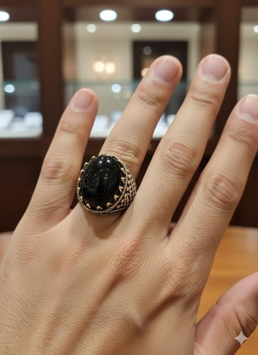 خاتم فضة عيار 925 والفص عقيق يماني والصياغة تركي م...