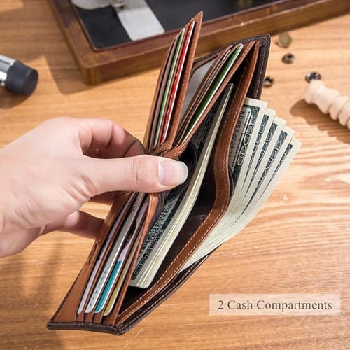 محفظة رجالي بول كابتن ثنائية الطي من الجلد الطبيعي...