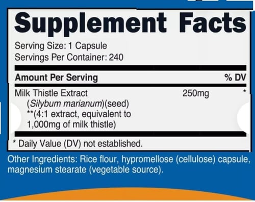 عشبة حليب الشوك للكبد 120 حبة Milk Thistle