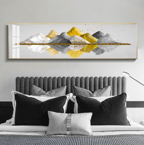 لوحه جدارية كبيرة قمم جبليه جميله جدا