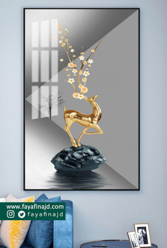 Wall art of a famous gold deer, beautiful, modern