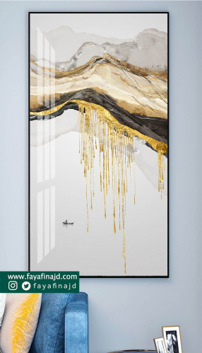 لوحه جدارية ذهبيه تجريدية جميلة جدا