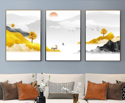 لوح جدارية ثلاث قطع مودرن