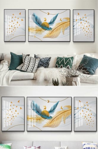 لوح جدارية ثلاث قطع مودرن كبير