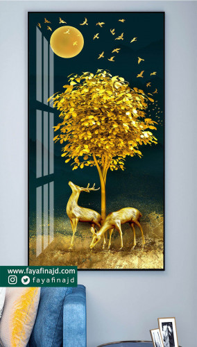 لوحه جدارية ذهبيه جميلة مودرن