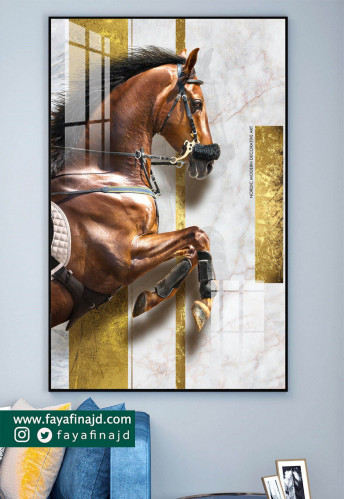 Wall art of a racing horse