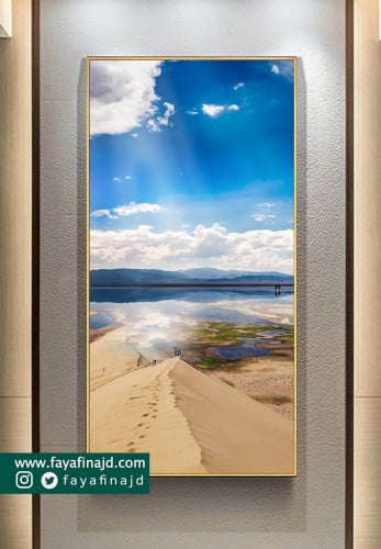 لوحه جدارية منظر طبيعي رمال وسماء زرقاء