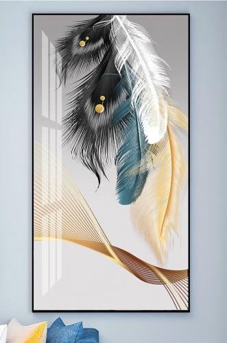 Beautiful modern wall art with feathers