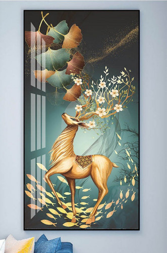 Modern wall art with a deer