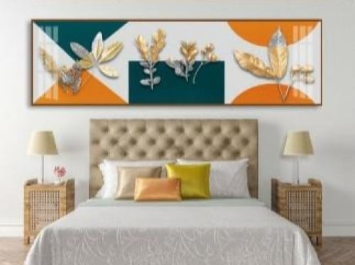 لوحه جدارية كبيرة ريش ملون ناعم جميله جدا