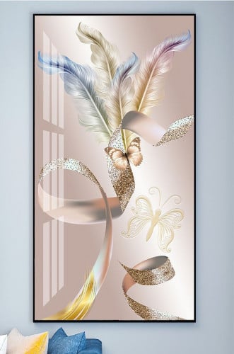 Beautiful modern wall art with feathers