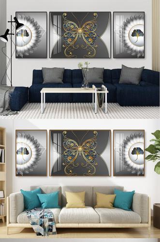 لوح جدارية ثلاث قطع مودرن كبير