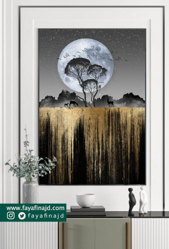 لوحه جدارية ذهبيه جميلة مودرن