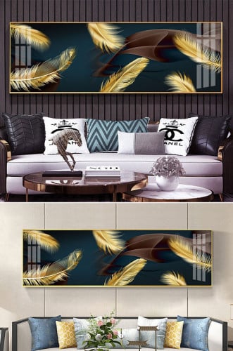 لوحه جدارية كبيرة ريش ملون ناعم جميله جدا