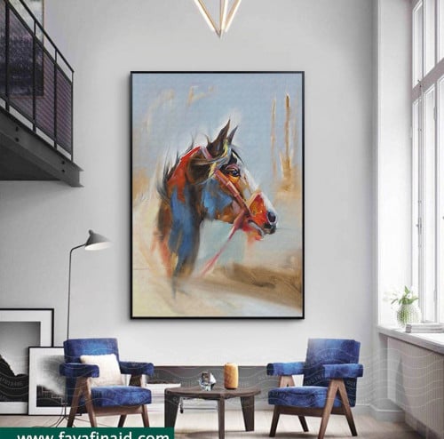 لوحة جدارية خيل عربي رسم