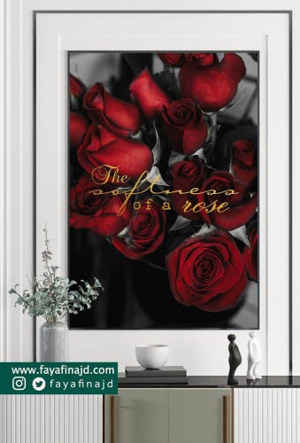 لوحة جدارية ورود احمر