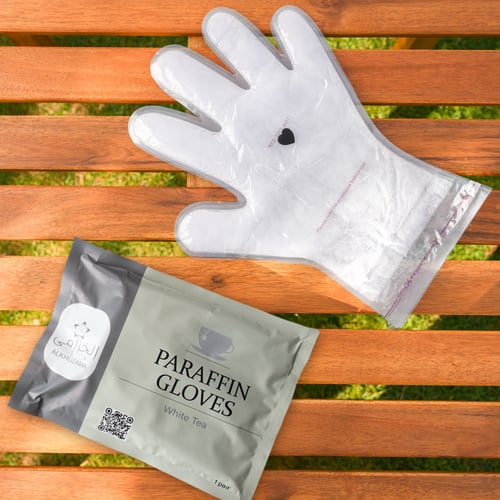 قفازات البرافين بالشاي الابيض