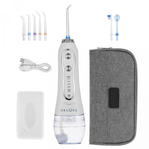 الخيط المائي + فرشاة + بودرة تبييض الأسنان + غسول...