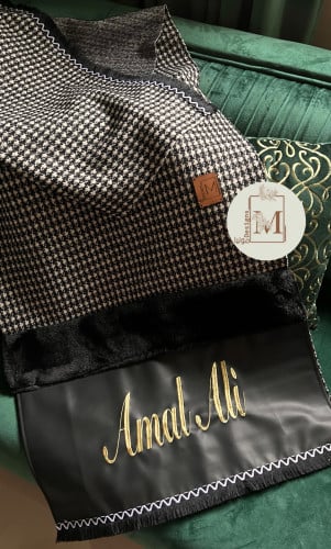 شال شتوي مطرز /اسود