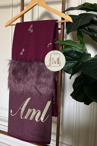 شال شتوي مطرز جوخ / موف