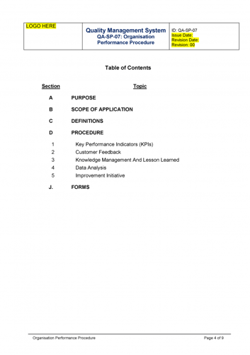 ISO 9001 Kit - Organisation Performance