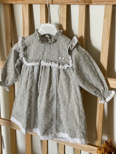 طقم مواليد أسباني 3 قطع رمادي