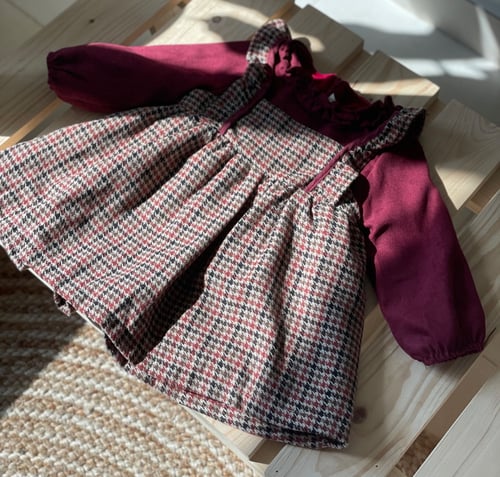 فستان شتوي عنابي