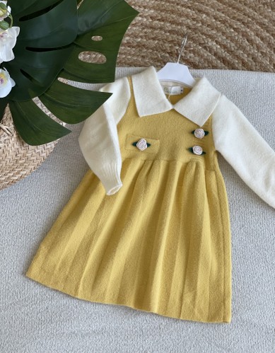 فستان آنيق باللون الاصفر