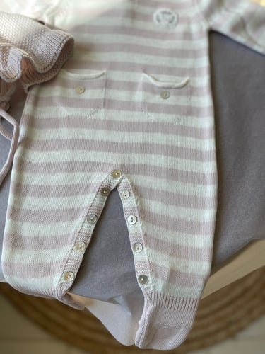 طقم تريكو مواليد بناتي ( 2 قطعة )