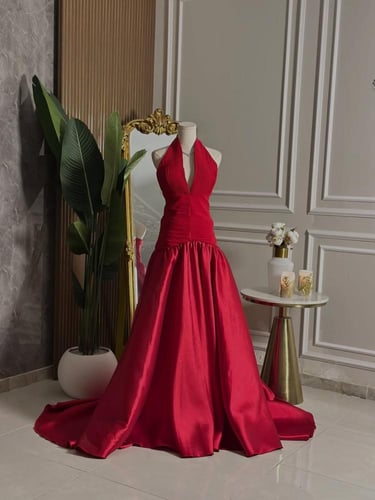 6856 - فستان سهرة طويل ( لونين )