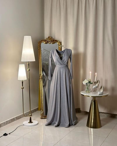 فستان سهرة طويل 5161 ( لونين )