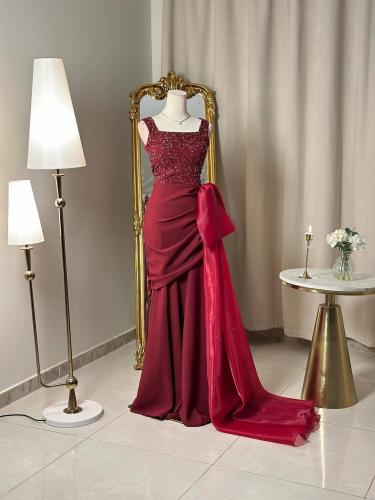 6322 - فستان سهرة طويل لونين