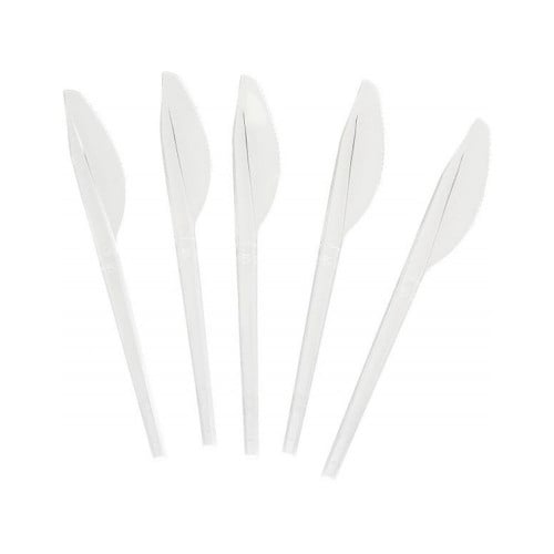 سكين بلاستيك كبير شفاف شد(50حبة)