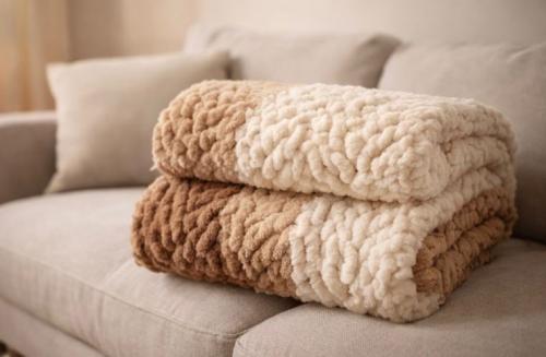 بطانية كروشيه غرزة الزاك زاك