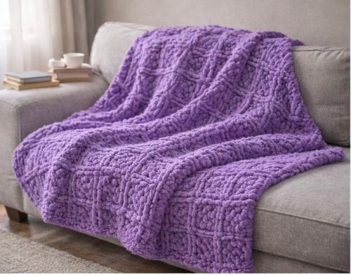 بطانية كروشيه الغرزة الهندسيه