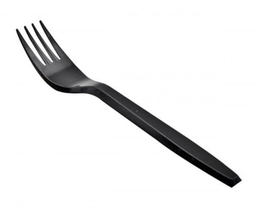 شوكة بلاستيك كبير V.I.P اسود (50 حبة)