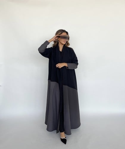 عباية أسود ورمادي غامق