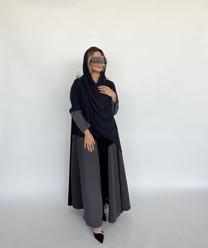 عباية أسود ورمادي غامق
