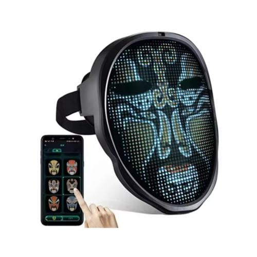 قناع ليد LED مضيء متحول مع تحكم بالصور من التطبيق