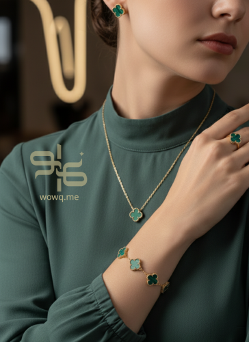 طقم فان كليف 4 قطع اخضر - مستوحى