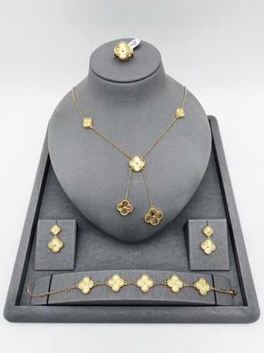 طقم فان كليف مطلي بالذهب عيار 4 قطع ذهبي - مستوحى