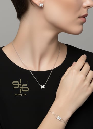 طقم 3 قطع بتصميم عصري - فضي, ذهبي