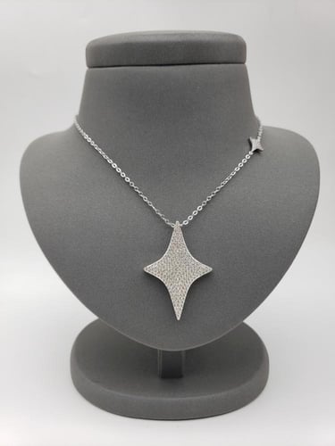 طقم سلسال وحلق زركون تصميم الالماس