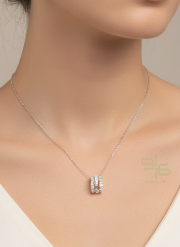 سلسال سواروفسكي ذهبي وفضي - مستوحى